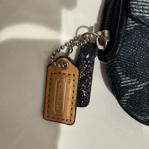 Coach Blue Denim Coin Pouch with Silver Details - Picture 4 of 5